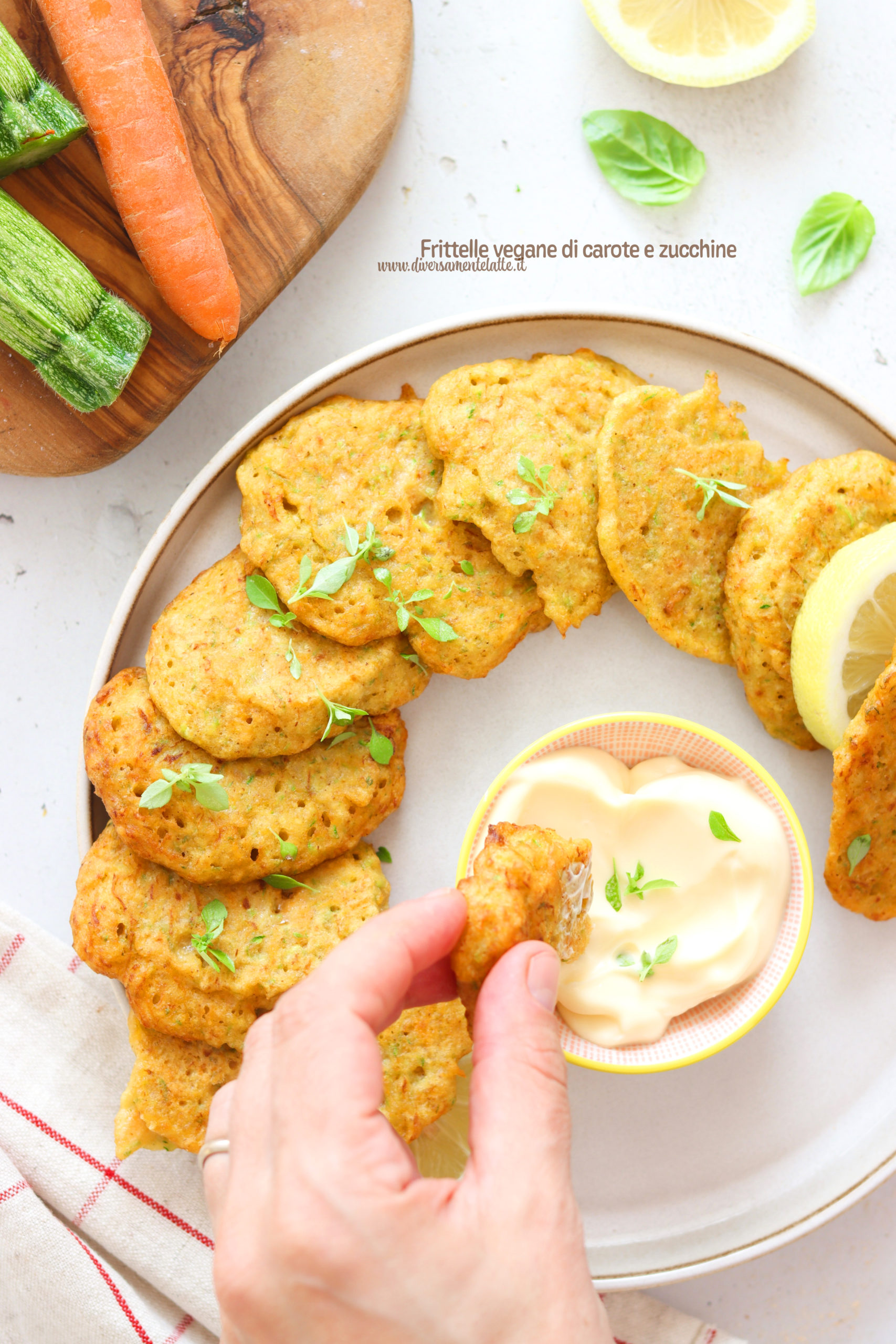 frittelle senza uova di carote e zucchine